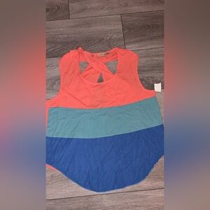 Final Touch Medium Colorblock Lightweight Tank Cute Back New W/ Tags